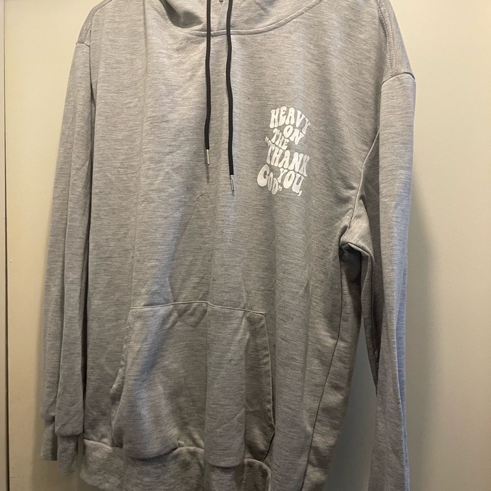 Men’s Gray Hoodie with Graphic Print